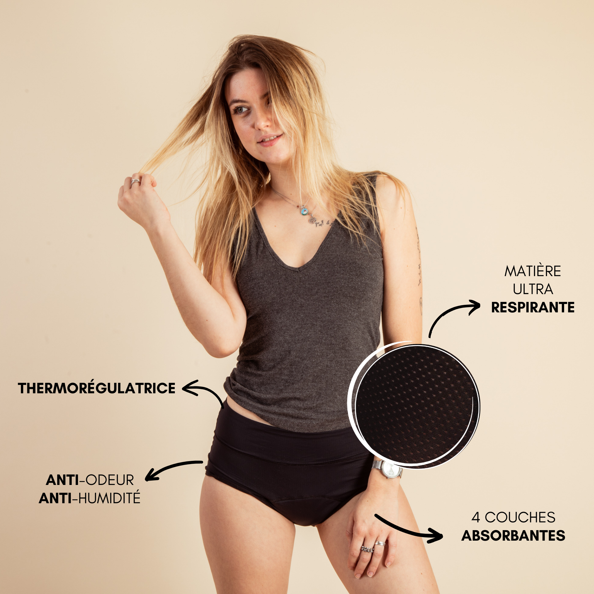 Culotte Menstruelle Respirante Céleste