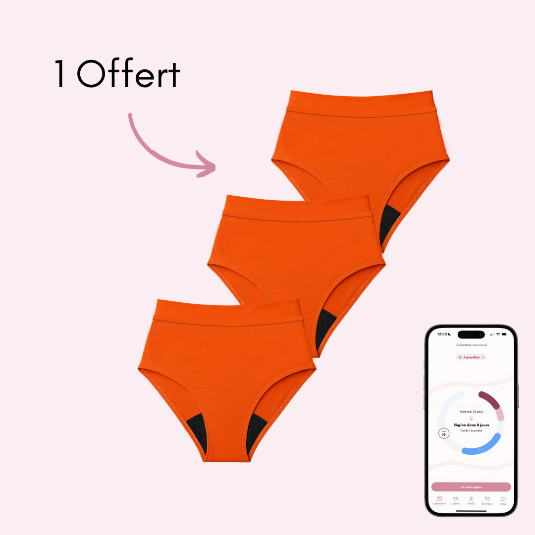 High-waisted period swimsuit Eléonore